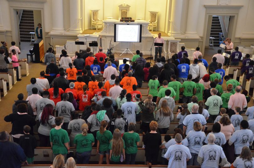 Modern-day Moravian community gathering